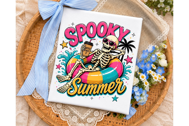 Spooky Summer Skeleton PNG Sublimation