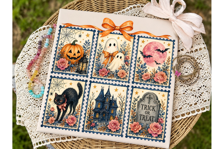 Halloween Stamps PNG Sublimation Shirt D
