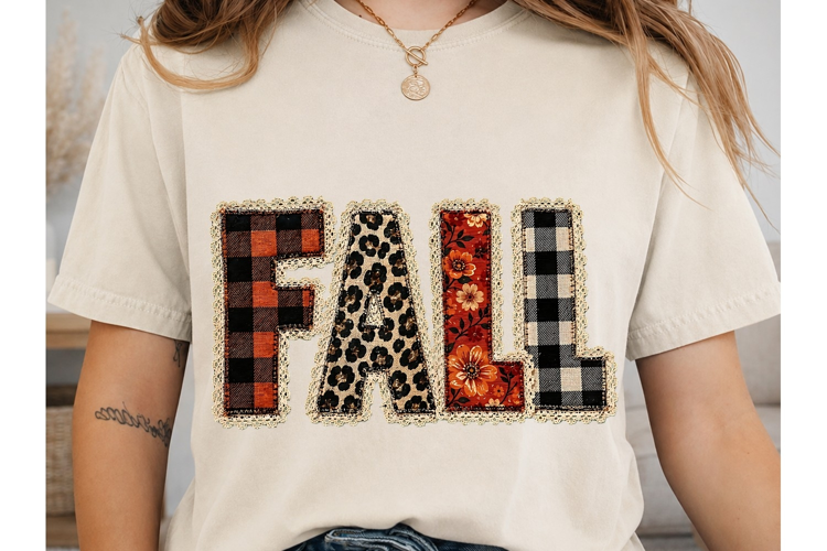 Fall Patchwork PNG Sublimation Shirt Des