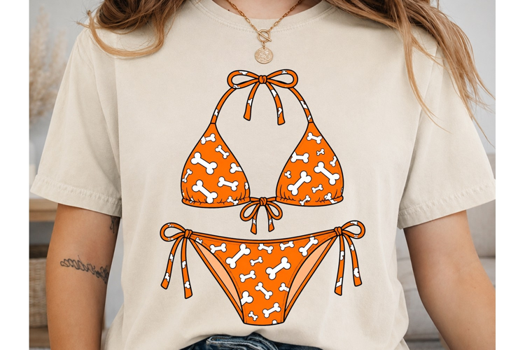 Bone Pattern Bikini PNG Shirt Design