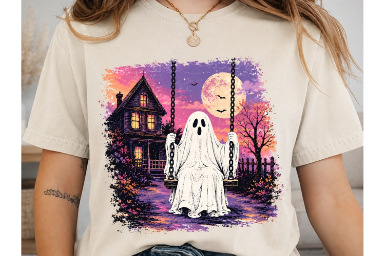 Haunted Ghost Swing PNG Sublimation Desi