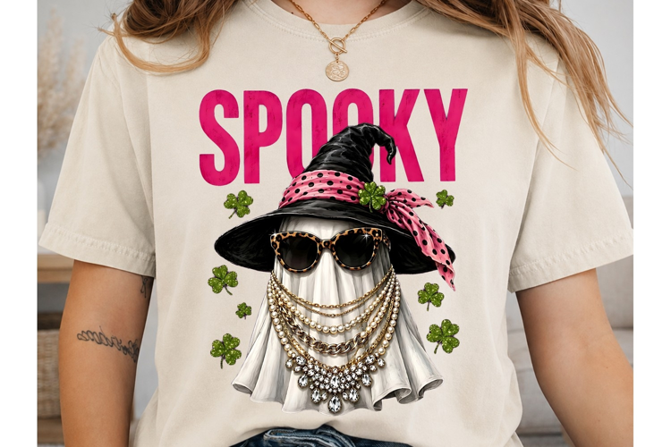 Spooky Ghost PNG Sublimation Shirt Desig