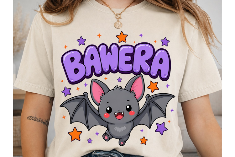 Cute Bat Banera PNG Sublimation Design