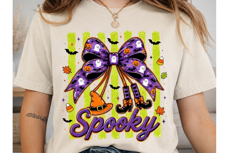 Spooky Halloween Bow PNG Sublimation Des