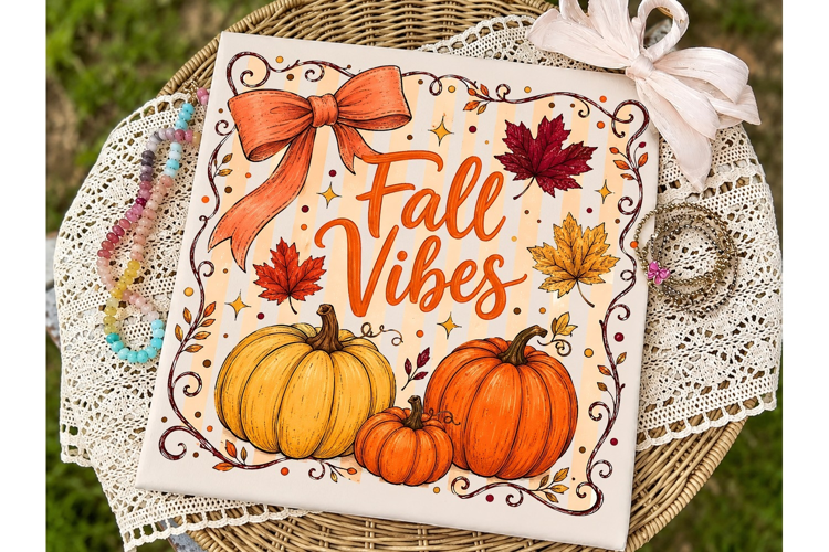 Fall Vibes Pumpkin PNG Shirt Design