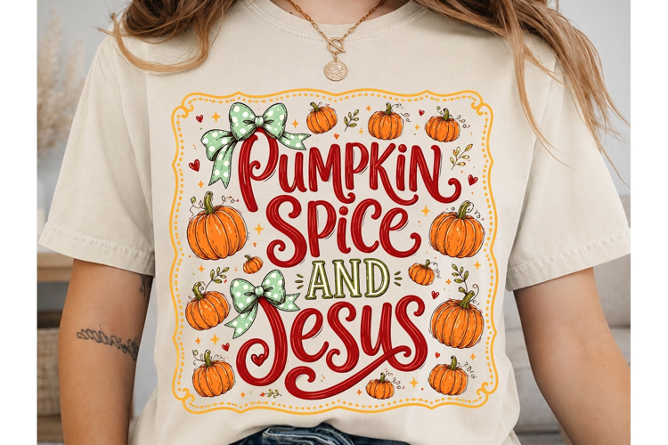 Pumpkin Spice Jesus PNG Sublimation Shir