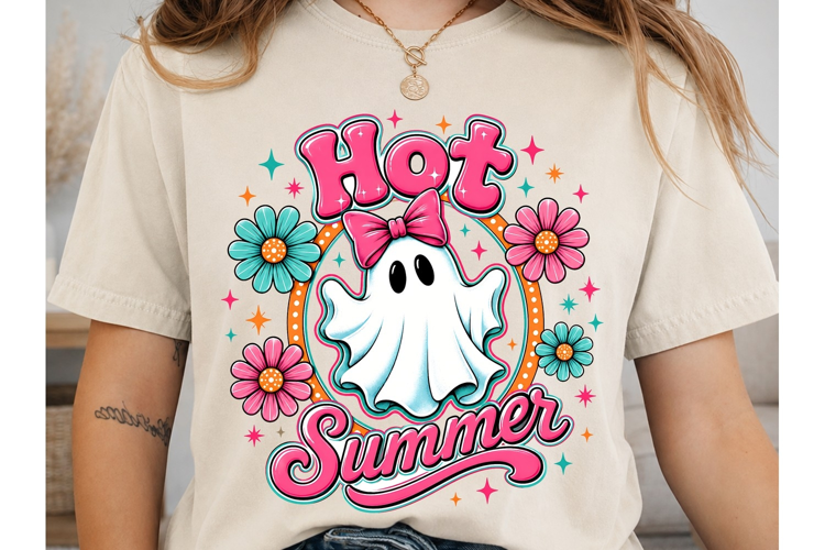 Hot Summer Ghost PNG Sublimation Shirt