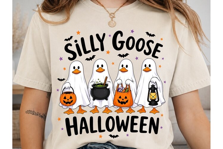 Silly Goose Halloween PNG Sublimation De example image 1