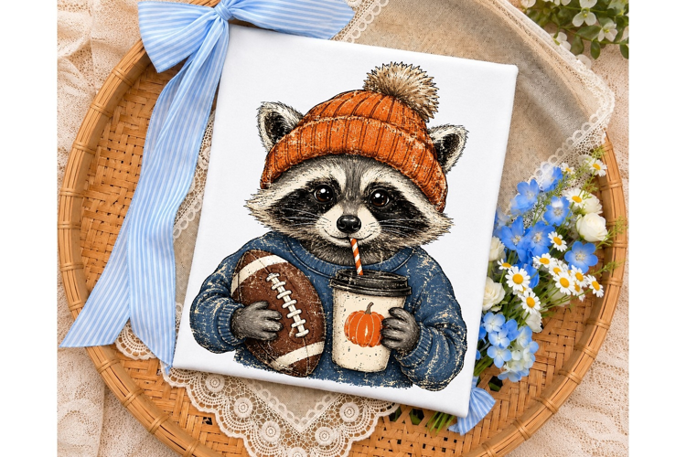 Cozy Raccoon Fall PNG Sublimation Shirt