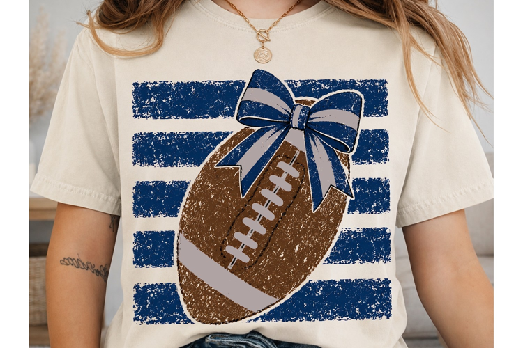 Football Bow Striped PNG Sublimation Des