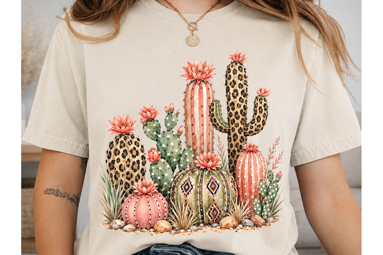 Cactus Flowers PNG Sublimation Shirt Des