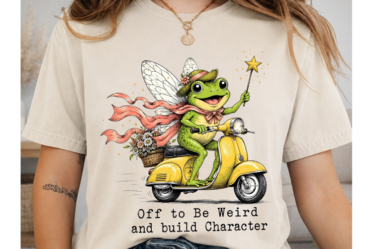 Whimsical Frog Fairy PNG Sublimation Des