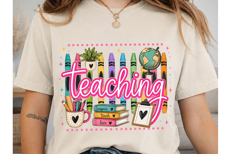 Teaching Heart PNG Sublimation Shirt Des