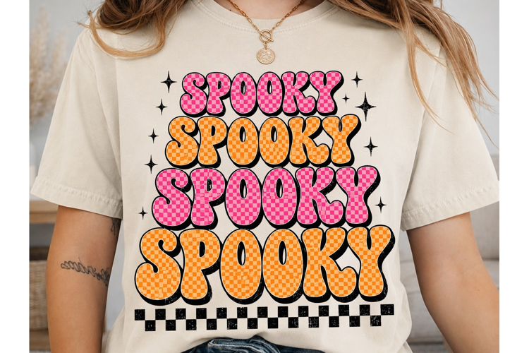 Spooky Spook Checkered PNG Shirt Design