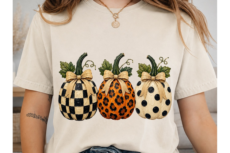 Patterned Pumpkins PNG Shirt Design