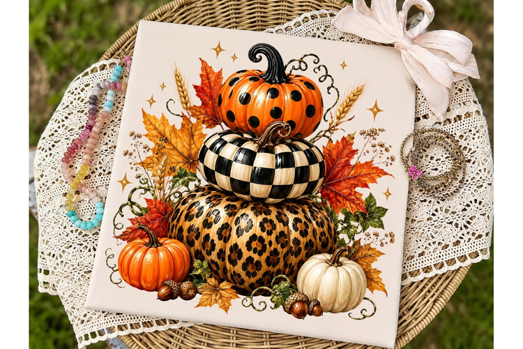 Stacked Pumpkins Fall PNG Sublimation