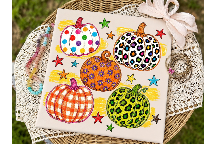 Colorful Pumpkins PNG Sublimation Shirt
