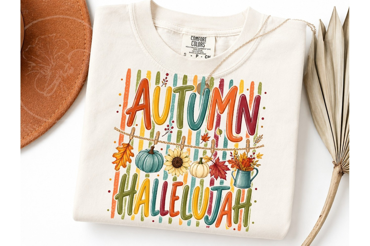 Autumn Hallelujah Fall PNG Shirt Design