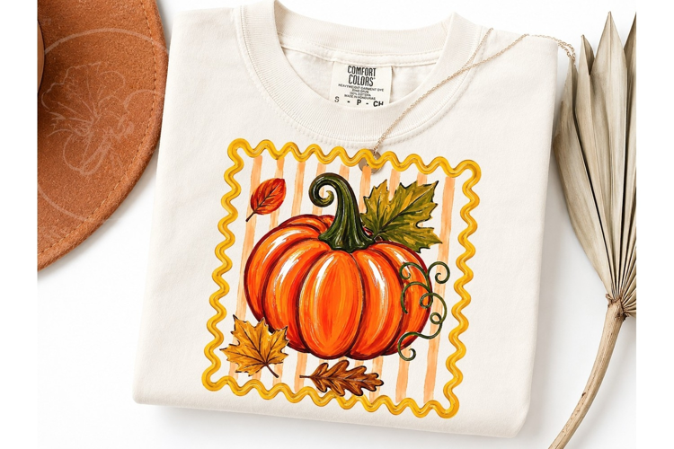 Fall Pumpkin Stamp PNG Clipart Graphic
