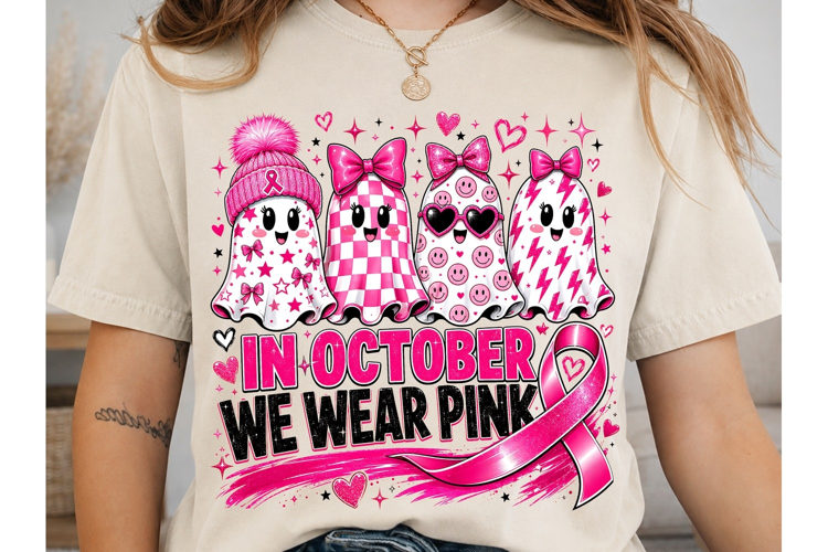 In October We Wear Pink PNG Shirt Design