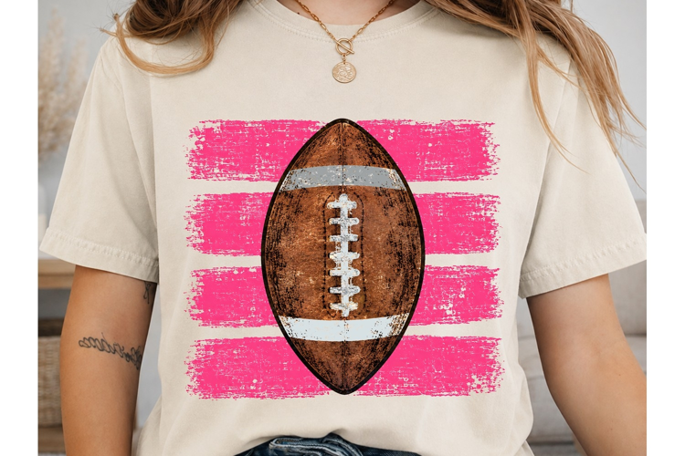 Football Pink Stripes PNG Sublimation Sh