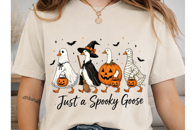 Spooky Goose Halloween PNG Shirt Design