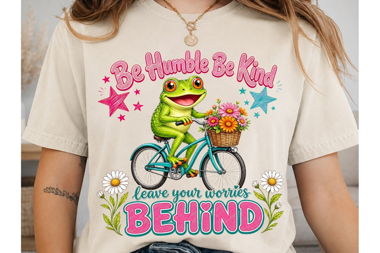 Be Humble Be Kind Frog PNG Shirt Design