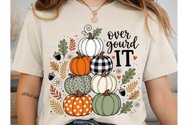 Over Gourd It Fall Pumpkin PNG Shirt
