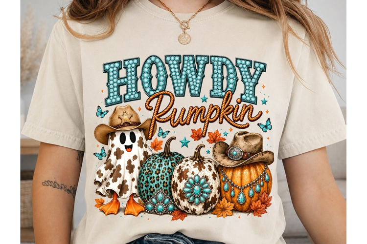 Howdy Pumpkin PNG Sublimation Shirt Desi