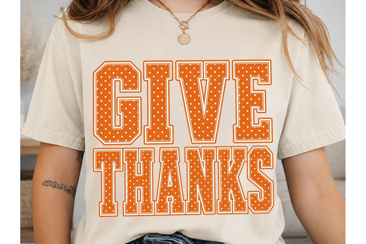 Give Thanks Polka Dot PNG Shirt Design