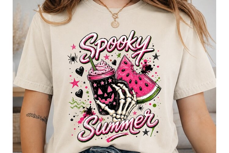 Spooky Summer PNG Shirt Design Sublimati example image 1