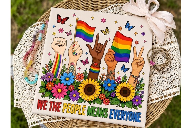 We The People Pride PNG Shirt Design example image 1