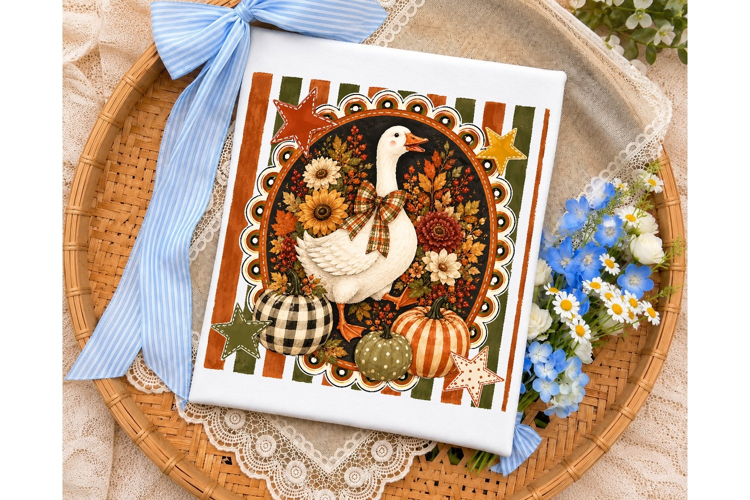 Fall Goose Pumpkin PNG Sublimation Shirt
