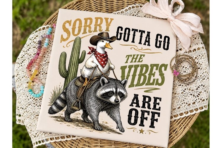 Sorry Gotta Go Vibes Off PNG Shirt Desig example image 1