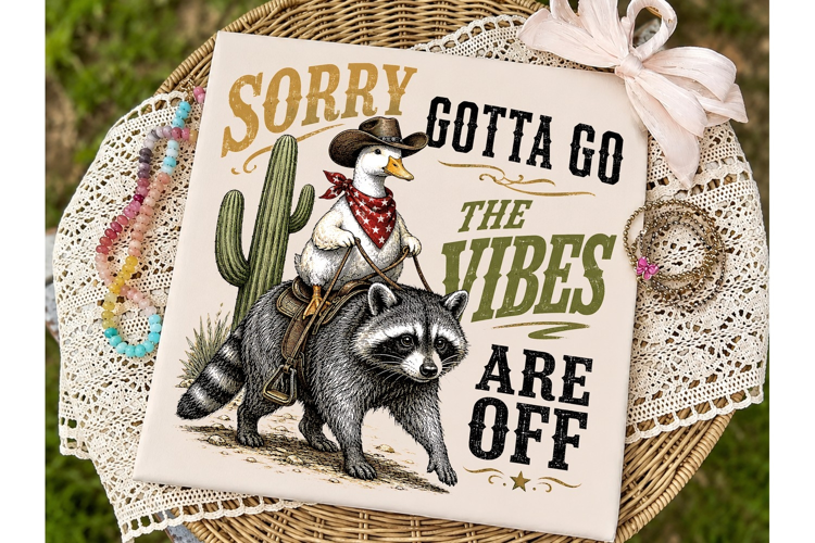 Sorry Gotta Go Vibes Off PNG Shirt Desig