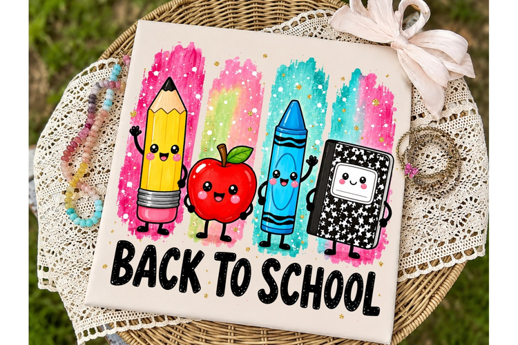 Back to School Cute Characters PNG Shirt