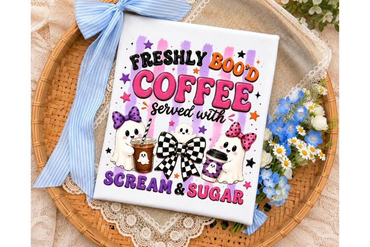 Freshly Boo'd Coffee Halloween PNG Subli
