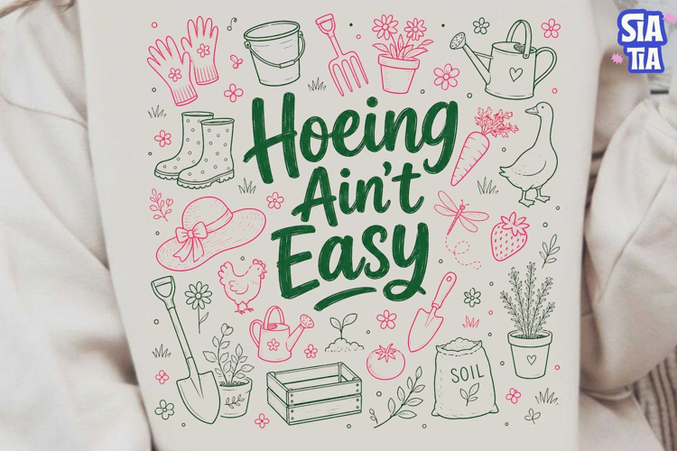 Hoeing Ain't Easy Garden PNG Clipart
