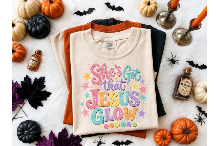 She's Got That Jesus Glow PNG Tee example image 1