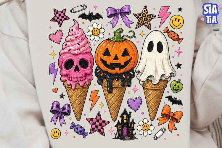 Halloween Ice Cream Cones PNG Clipart