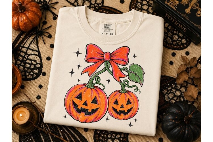 Halloween Jack-O-Lantern Bow PNG Clipart example image 1