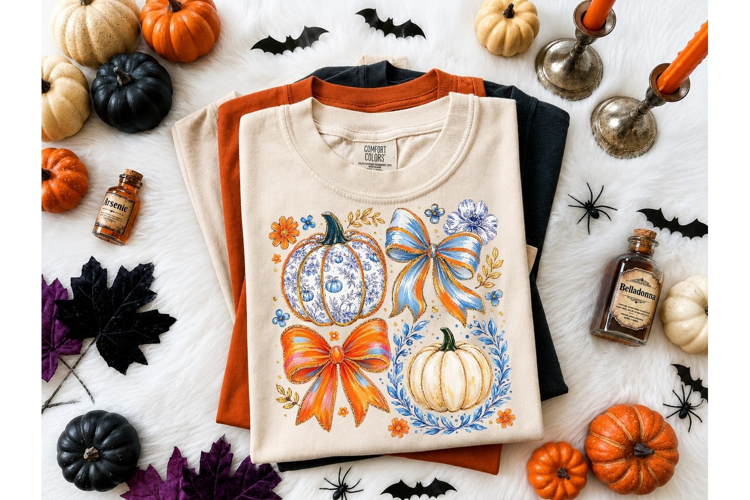 Fall Pumpkin Bow Coquette PNG Clipart