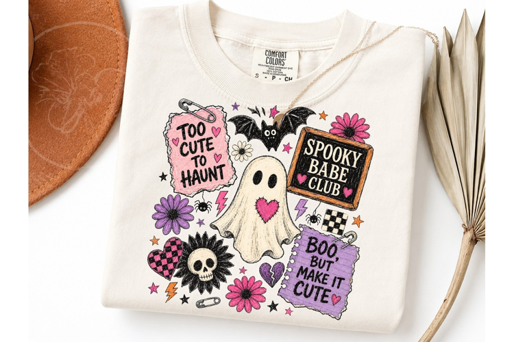 Spooky Babe Club Halloween PNG Tee