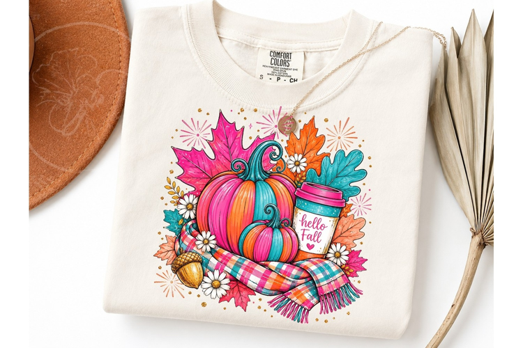 Hello Fall Pumpkin PNG Sublimation Tee