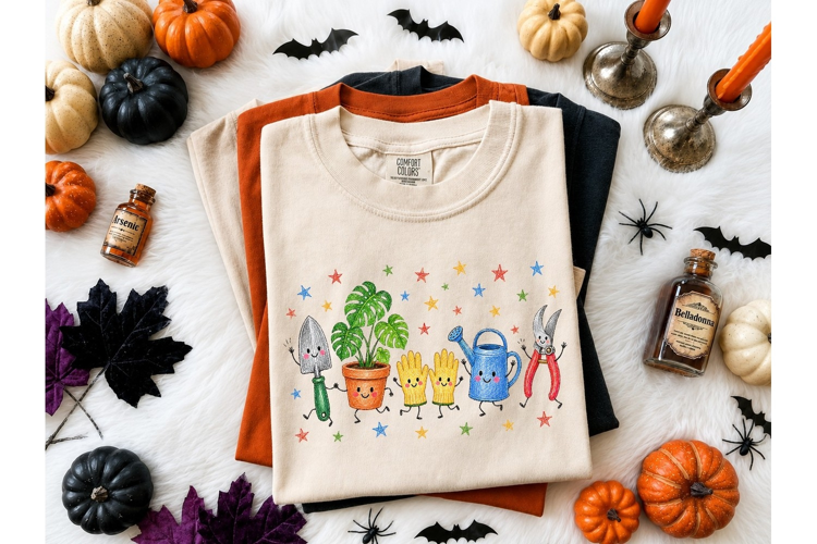 Cute Garden Tools Dancing PNG Tee
