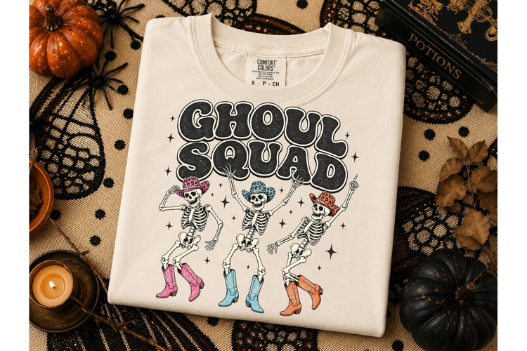 Ghoul Squad Dancing Skeletons PNG Tee