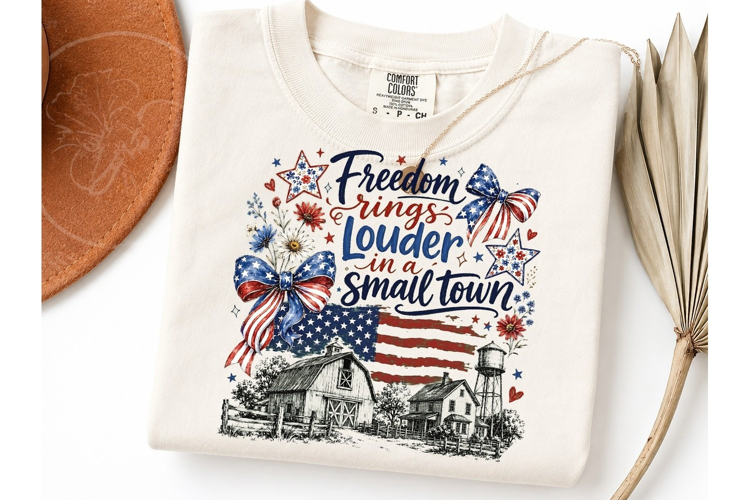 Freedom Rings Small Town PNG Shirt Desig