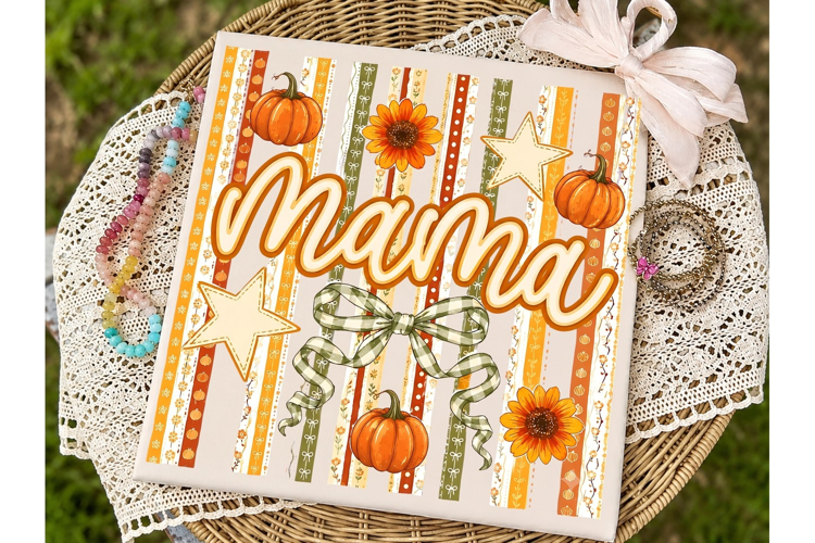 Fall Mama Pumpkin PNG Sublimation Tee