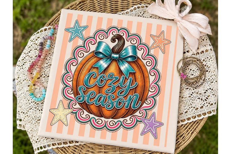 Cozy Season Pumpkin Bow PNG Shirt Design