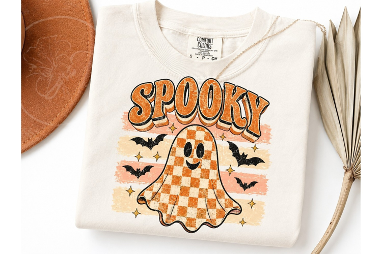 Spooky Ghost Halloween PNG Shirt Design